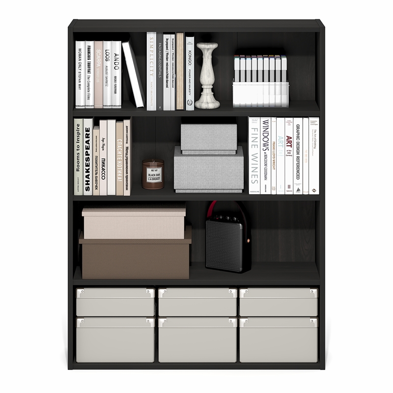 Pemberly Row 4-Tier Open Bookshelf 9.3