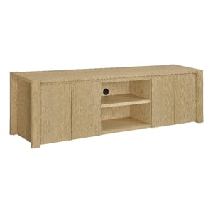 Pemberly Row 78&quot 4-Door Engineered Wood TV Stand in Light Oak