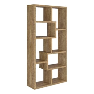 Pemberly Row Contemporary 71&quot 6-Shelf Engineered Wood Bookshelf in Mango