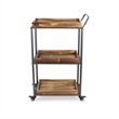 Pemberly Row Contemporary Handcrafted 3 Tier Wheeled Wood Tray Cart