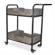 Pemberly Row Contemporary Metal Tray Bar Cart with Locking Wheels