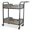 Pemberly Row Contemporary Metal Tray Bar Cart with Locking Wheels