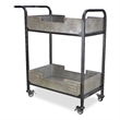 Pemberly Row Contemporary Metal Tray Bar Cart with Locking Wheels