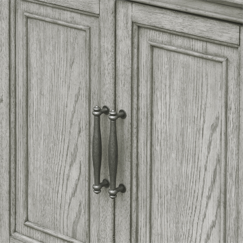 Pemberly Row Farmhouse 4-Doors & 2-Drawers Server in Buff Grey