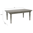 Pemberly Row Modern Farmhouse Leg Dining Table in Buff Grey Finish