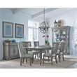 Pemberly Row Modern Farmhouse Leg Dining Table in Buff Grey Finish