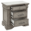 Pemberly Row Contemporary 3 Drawer Nightstand in Heritage Taupe
