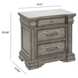 Pemberly Row Contemporary 3 Drawer Nightstand in Heritage Taupe