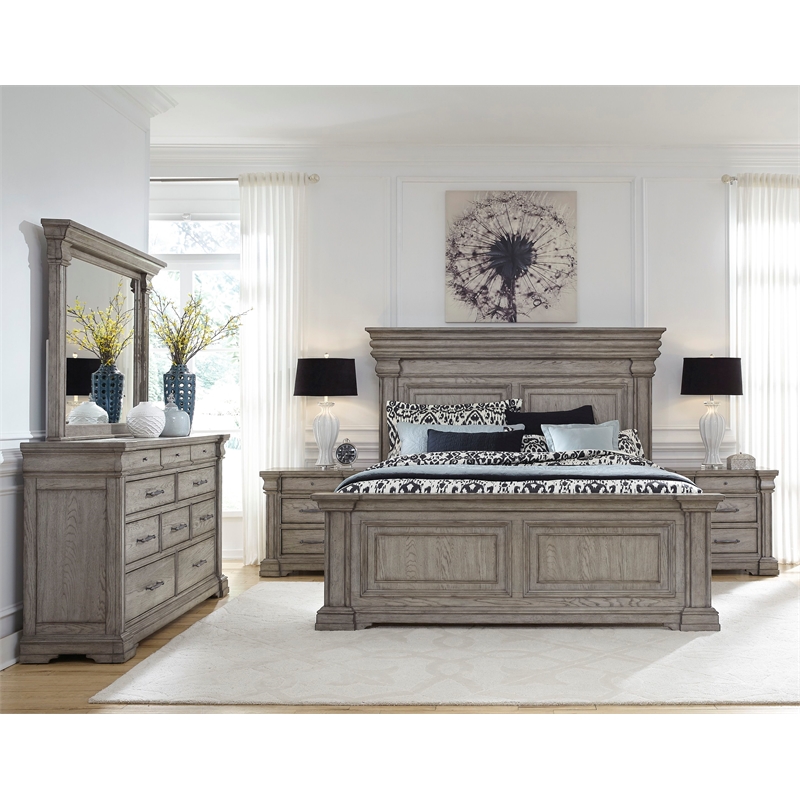 Pemberly Row Contemporary 3 Drawer Nightstand in Heritage Taupe