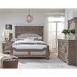 Pemberly Row Contemporary California King Panel Bed in French Gray