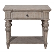 Pemberly Row Contemporary 1 Drawer Open Nightstand in French Gray