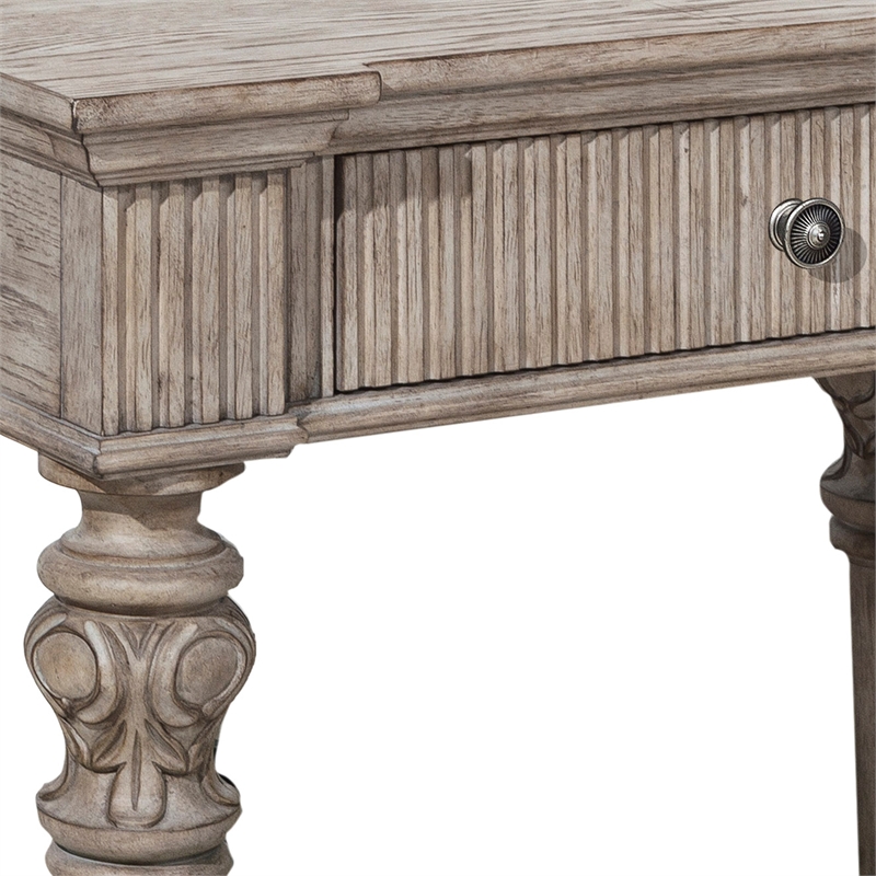 Pemberly Row Contemporary 1 Drawer Open Nightstand in French Gray