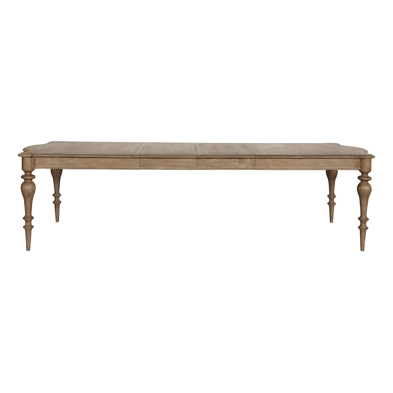 Pemberly Row Contemporary Leg Dining Table in Flax Seed Finish