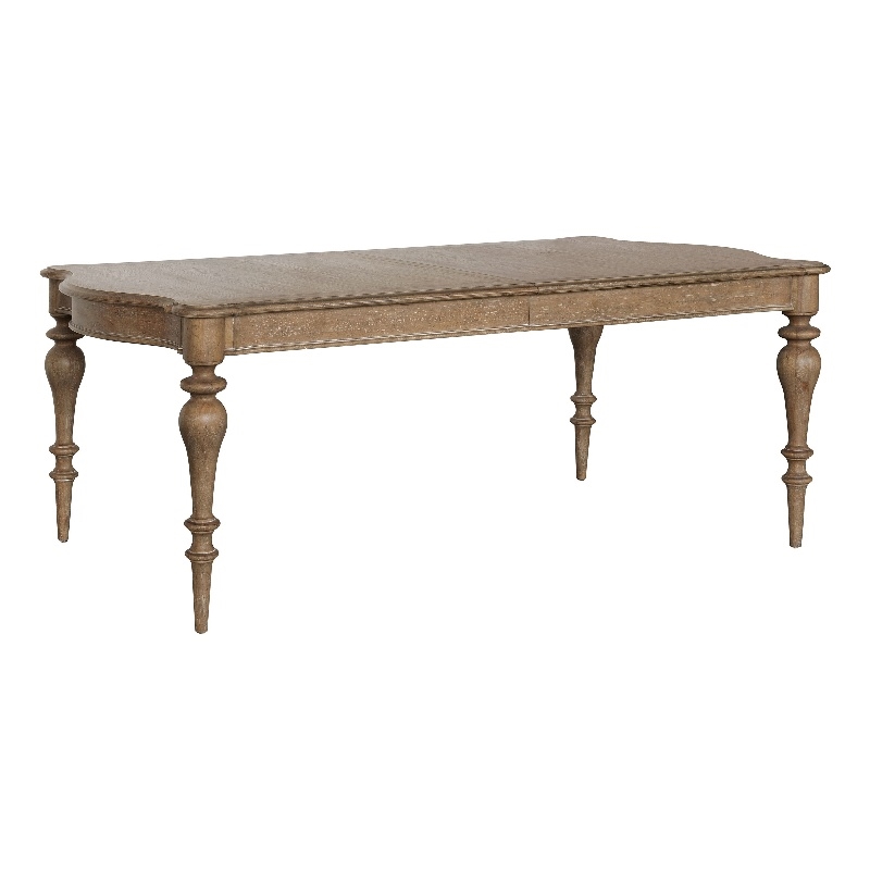 Pemberly Row Contemporary Leg Dining Table in Flax Seed Finish