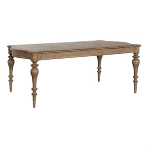 Pemberly Row Contemporary Leg Dining Table in Flax Seed Finish