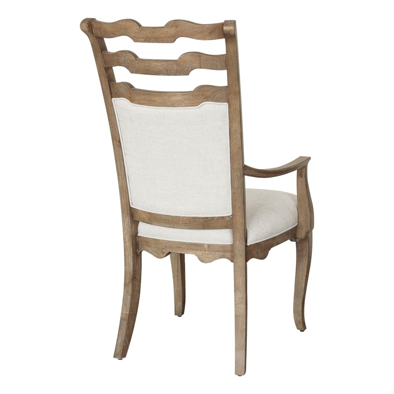 Pemberly Row Contemporary Upholstered Arm Chair in Flax Seed (Two Pack)