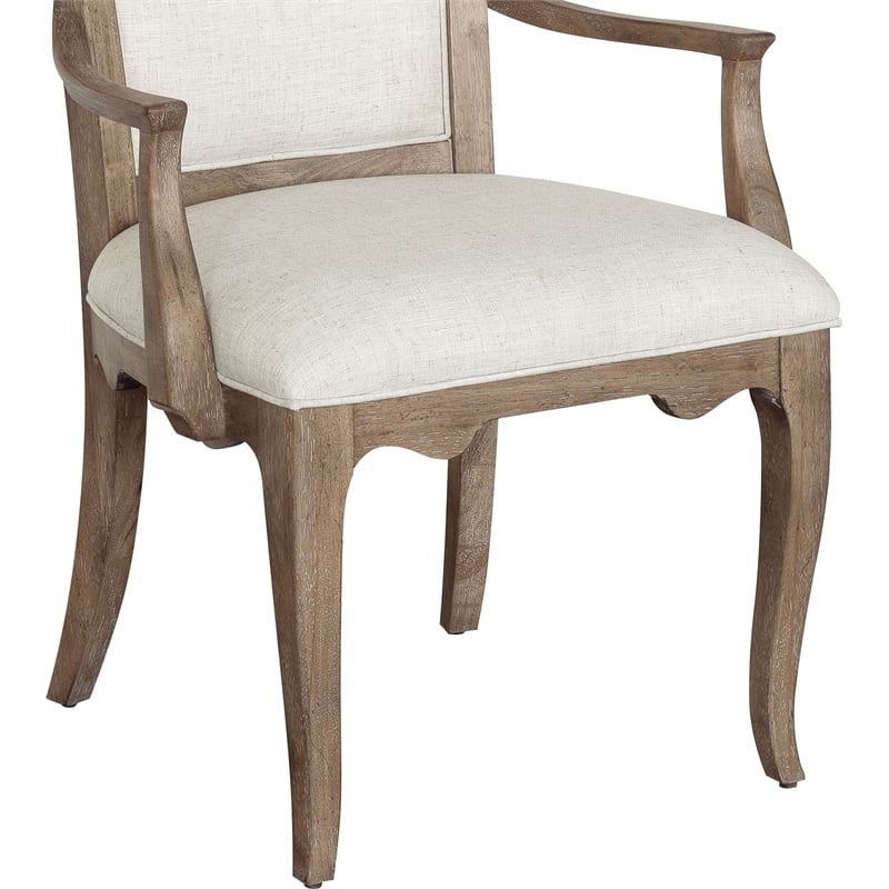 Pemberly Row Contemporary Upholstered Arm Chair in Flax Seed (Two Pack)