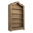 Pemberly Row Contemporary Solid Hardwood Bookcase in Flax Seed