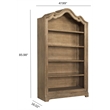 Pemberly Row Contemporary Solid Hardwood Bookcase in Flax Seed