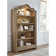 Pemberly Row Contemporary Solid Hardwood Bookcase in Flax Seed