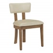 Pemberly Row Dining Chair with Taupe Faux Leather and Medium Oak Wood
