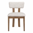 Pemberly Row Dining Chair with Linen White Fabric and Medium Oak Wood