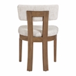 Pemberly Row Dining Chair with Linen White Fabric and Medium Oak Wood