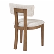 Pemberly Row Dining Chair with Linen White Fabric and Medium Oak Wood