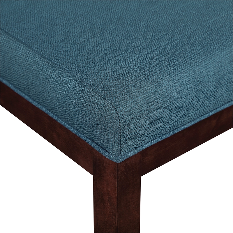 Pemberly Row Parsons Chair in Azure Fabric with Espresso Finished Legs