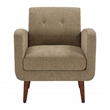 Pemberly Row Arm Chair in Taupe Fabric with Medium Espresso Finished Legs