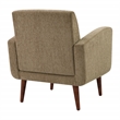 Pemberly Row Arm Chair in Taupe Fabric with Medium Espresso Finished Legs