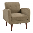 Pemberly Row Arm Chair in Taupe Fabric with Medium Espresso Finished Legs
