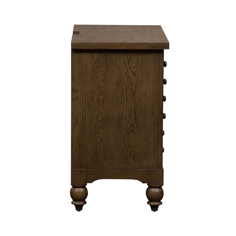 Pemberly Row Bedside Chest with AC and USB Charging Station in Dusty Taupe