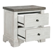 Pemberly Row Contemporary Distressed 2 Drawer Nightstand in White