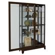 Pemberly Row 5 Shelf Curio Cabinet with Sliding Door in Chocolate Cherry