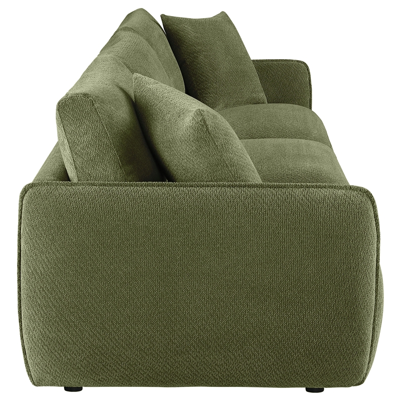 Pemberly Row Chenille Upholstered Modular Lounge Sofa in Green