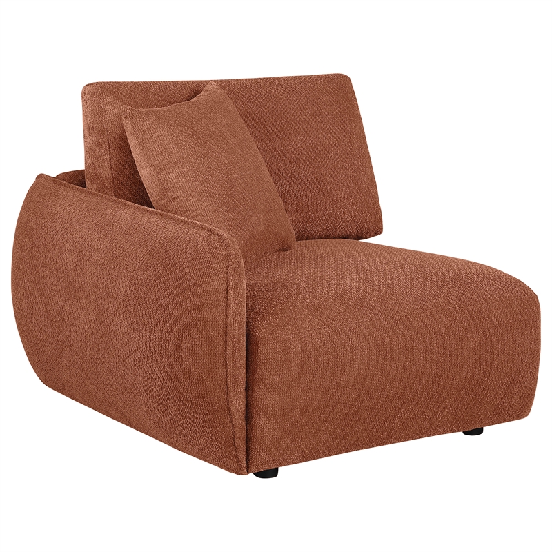 Pemberly Row 6-piece Chenille Upholstered Modular Sectional Sofa in Coral