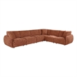 Pemberly Row 6-piece Chenille Upholstered Modular Sectional Sofa in Coral