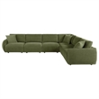 Pemberly Row 6-Piece Chenille Upholstered Modular Sectional Sofa in Green