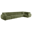 Pemberly Row 6-Piece Chenille Upholstered Modular Sectional Sofa in Green