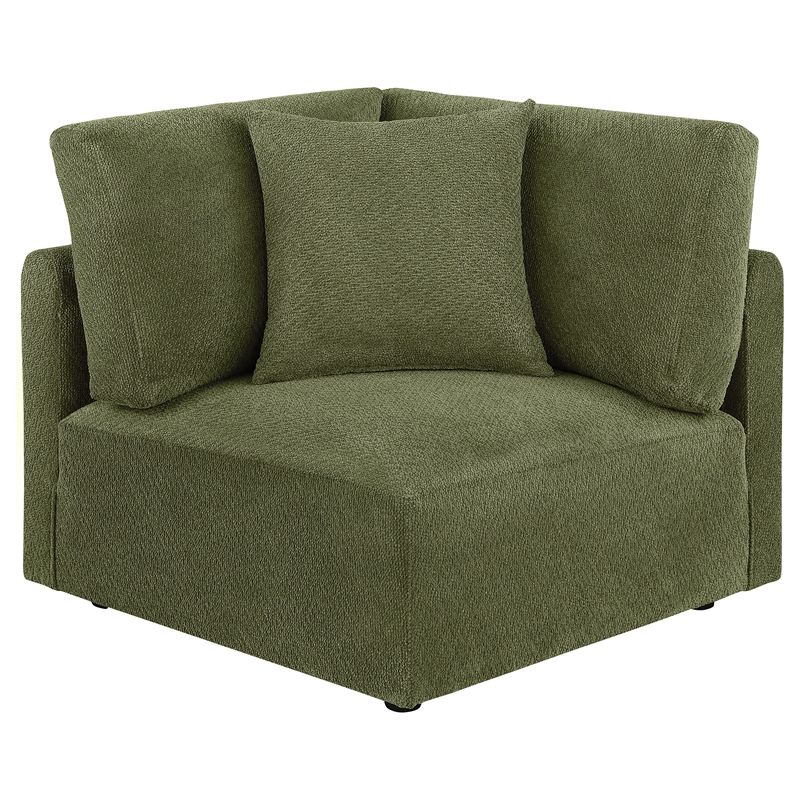 Pemberly Row 6-Piece Chenille Upholstered Modular Sectional Sofa in Green