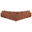 Pemberly Row 5-Piece Chenille Upholstered Modular Sectional Sofa in Coral