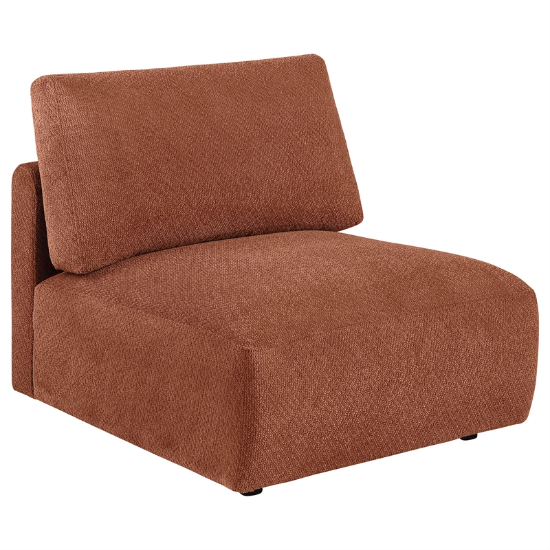 Pemberly Row 5-Piece Chenille Upholstered Modular Sectional Sofa in Coral