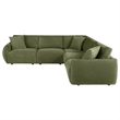 Pemberly Row 5-Piece Chenille Upholstered Modular Sectional Sofa in Green