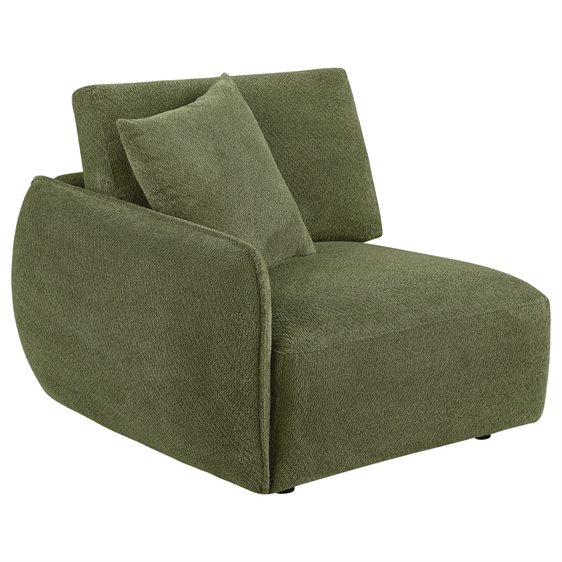 Pemberly Row 5-Piece Chenille Upholstered Modular Sectional Sofa in Green
