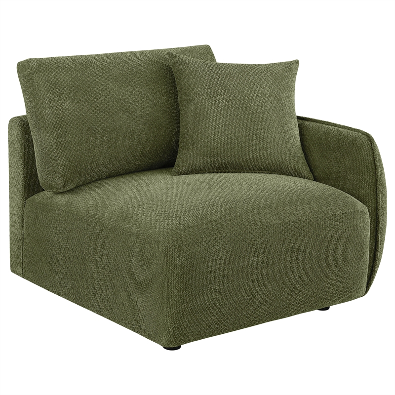 Pemberly Row 5-Piece Chenille Upholstered Modular Sectional Sofa in Green