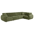 Pemberly Row 5-Piece Chenille Upholstered Modular Sectional Sofa in Green
