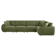 Pemberly Row 5-Piece Chenille Upholstered Modular Sectional Sofa in Green
