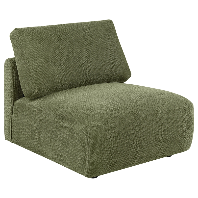 Pemberly Row 5-Piece Chenille Upholstered Modular Sectional Sofa in Green