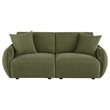 Pemberly Row Chenille Upholstered Modular Lounge Loveseat in Green